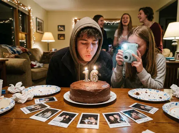 Anniversaire avec photo instantanée
